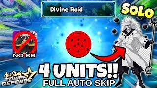 Solo Divine Raid (4 Units / No BB!) | Legendary Eye for 7star Madara | All Star Tower Defense Roblox