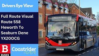 DEV: FULL ROUTE VISUAL | Nexus Bus Coastrider Route 558 - Heworth To Seaburn Dene | YX20OCG