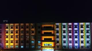 Night View of School Building from Drone on Annual Cultural Fest - 2017-18