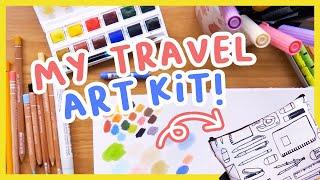 My Travel Art Supplies Kit for holiday + my homemade sketchbook! ️