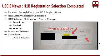 USCIS News    H1B Registrations Lottery Results Announced   Details