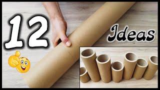 12 IDEAS ÚTILES CON TUBOS GRANDES DE CARTÓN - DIY - Manualidades con reciclaje - Useful crafts