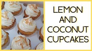 Lemon cupcakes with coconut cream cheese frosting