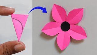 Easy Paper Flower Craft | Paper Flower Making Step By Step | DIY Flower Craft