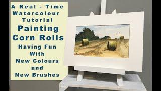 A Real - Time Watercolour Tutorial - Painting Corn Rolls - Using Layering Techniques - Having Fun