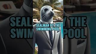 Sealman by the swimming pool