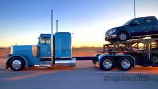 truck and car loading@rajjatawat095 #peterbilt#carhauler#truckin #largecar #kdktransport#albertabigr