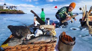 Sea Duck Hunting Blast & Cast Ice Fishing | Catch and Cook