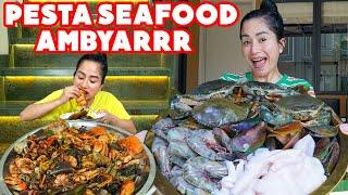 MUKBANG SEAFOOD AMBYARRR SEGAR PORSI HAJATAN!!