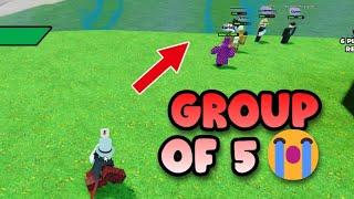 defeating a group of 5 teamers | Slap Battles