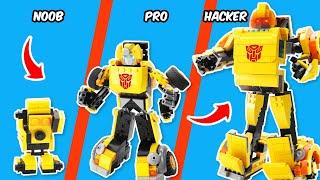 LEGO TRANSFORMERS : I Made Bumblebee Noob - Pro - Hacker Levels | FUNZ Bricks