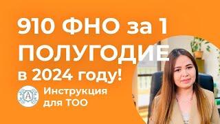 Сдача 910 ФНО за 1 ПОЛУГОДИЕ 2024г для ТОО! Инструкция!