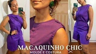 Macaquinho Abotoamento frontal Molde e Costura  @daysecostamodelista