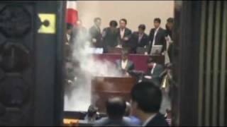 MP launches tear gas attack in South Korea parliament over US trade deal