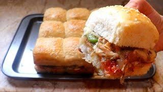 Chicken Sliders Recipe | Juicy Chicken Burger at home | Spicy Cheesy Burger | Without Oven