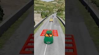 Mix Color Cars Vs Spike Bollard #beamng #beamngdrive #shorts