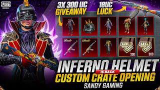 18 UC HELLFIRE AKM | INFERNO HELMET IS BACK IN CUSTOM CRATE | BGMI PUBGMOBILE 