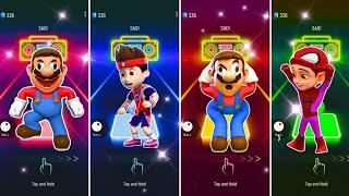 Super Mario Bros vs PAW Patrol vs Spider man vs Princess Peach | Tiles Hop EDM Rush