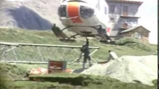 Helicopter Agusta-Bell 204B at work in the Swiss Alps in the mid '60s