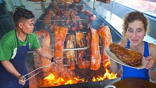 UNIQUE Filipino Street Food in Iloilo City Philippines - MEGA CRISPY LIEMPO PORK BELLY + BUKO HEAVEN