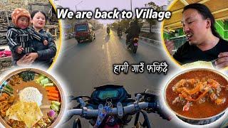 We returned to Sumde village Home from KTM || New Nepali Vlog || We ate delicious food on the way