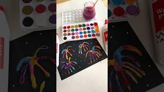 Firework Painting. Great activity to try on the lead up to New Year. #learningthroughplay #newyear