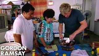 Gordon Ramsay Helps Prepare Food For A Malaysian Dinner Party | Gordon's Great Escape