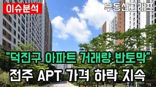 "전주 아파트 거래량 반토막, 가격 폭망" 전북 전주시 덕진구 하락 순위 TOP10 #전망 #급매물 #분양가 #전세가