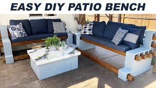 DIY- EASY Cinderblock Bench using NO POWER TOOLS