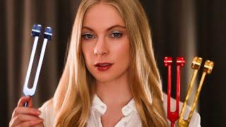 ASMR Hearing Test Roleplay  Eyes Closed, Tuning Forks, Binaural Beats, Medical Exam