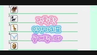 입양5년차가 100% 정확한 가치표 알려드립니다 참고용이 아니라 거래용입니다 #입양하세요 #입양하세요이벤트 #입양하세요이벤트