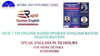 RAPID SPOKEN ENGLISH MONTESSORI TEACHER TRAINING COURSE NCDC | DIPLOMA EDUCATION ONLINE CLASS 2022
