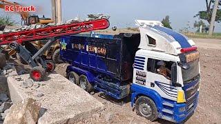 Loading Scania Truck Man Rc Truck Car Loader Carry Forklift, Dozer, Crane, Rc Cars and Trucks Videos