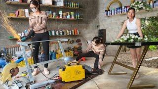 Genius girl makes a table (CONSOLE) from scraps from the landfill | Girl Mechanical.