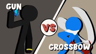 Supreme Duelist Stickman Animation: Gun vs Crossbow