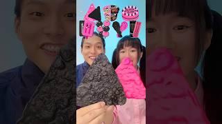 Random Black Pink Food Challenge ASMR #asmr #mukbang