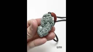 Natural Jade Pixiu Pendant Necklace (E055) 天然翡翠玉招财貔貅吊坠项链