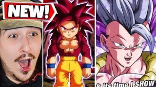 NEW LR SSJ4 Goku (Mini) & Ultra Instinct Ego Gogeta  SUPER ATTACK ANIMATION REACTIONS!! (Fanmade)