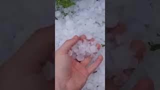 Large amounts of hail in Scandiano, north Italy today, July 5