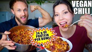 Easy Vegan Chili  Perfect For Fall  (High Protein Recipe)