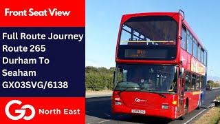 Full Route Journey | Go North East Bus Route 265 - Durham To Seaham | GX03SVG/6138