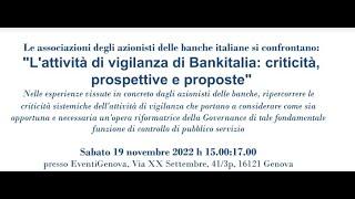 Ganova.19 novembre: vvigilanza bancaria, criticità sistemiche e azione riformatrice