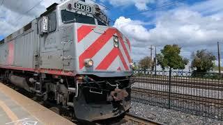 Caltrain 908 F40PH-2CAT pulling Southbound 232 Local at Santa Clara Station #caltrain