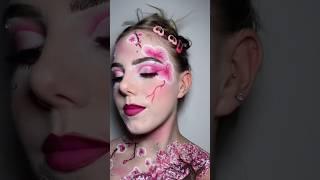 FLOWER MAKEUP TUTORIAL  #flowermakeup #flowers #makeuptutorial #creativemakeup #pinkeyeshadow