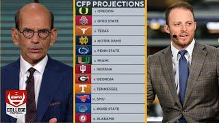 ESPN gives College Football Playoff Projections after Week 13: 1.Oregon 2.Ohio State ... 12.Alabama?