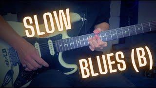 Slow Blues Guitar Backing Track (B)