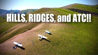 Kitfox and Challenger Landings on Hills and Ridges!  Bush Plane Takeoffs and Landings and Real ATC