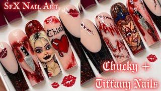 ️‍Bride of Chucky Nail Art ️‍Its a Long one! Grab a Snack  SFX Halloween nail art