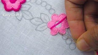 Hand embroidery,Nakshi kantha border line design tutorial 7