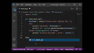 How to Get the Ip address and Hostname of Website In Python